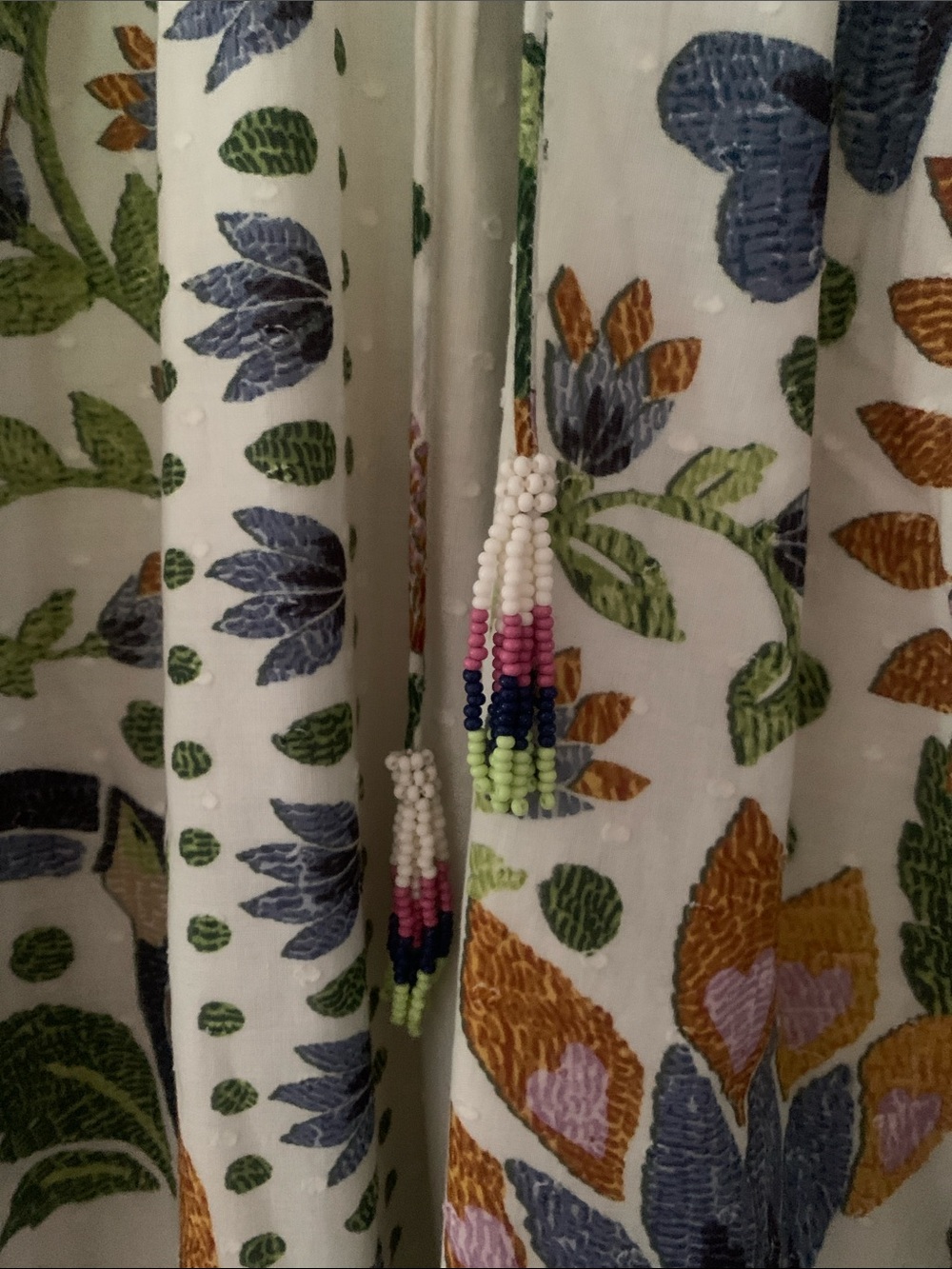 FARM Rio White Floral Maxi Dress with Blue Green and Orange Accents - Picture 3 of 5